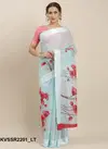Sky Blue Printed Linen Cotton Kessi Pooja Designer Saree 2201